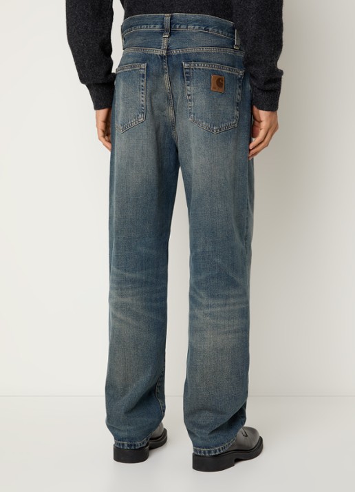 Carhartt WIP Aaron wide leg jeans met donkere wassing - achterkant indigo