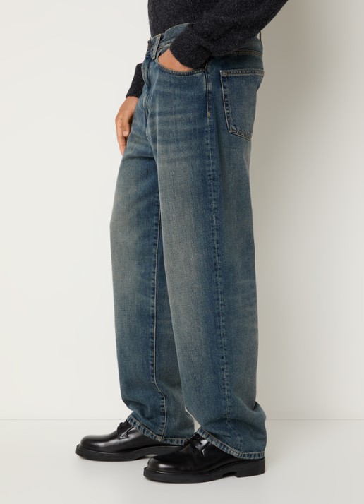 Carhartt WIP Aaron wide leg jeans met donkere wassing - detail 5 indigo