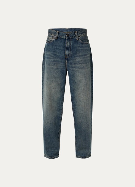 Carhartt WIP Aaron wide leg jeans met donkere wassing - voorkant 2 indigo