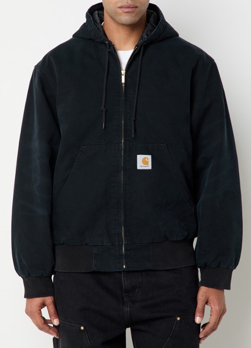 Carhartt WIP Active gewatteerd bomberjack van denim met capuchon - detail zwart