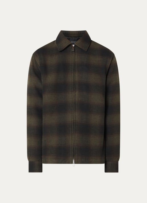 Carhartt WIP Alton jack met ruitdessin - voorkant 2 bronsgroen