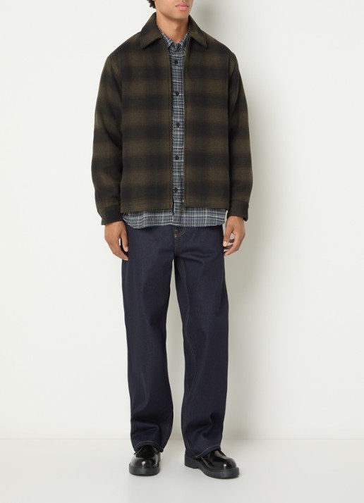 Carhartt WIP Alton jack met ruitdessin - voorkant 3 bronsgroen