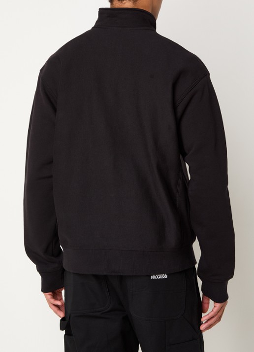 Carhartt WIP American Script sweater met halve rits en logo - achterkant zwart
