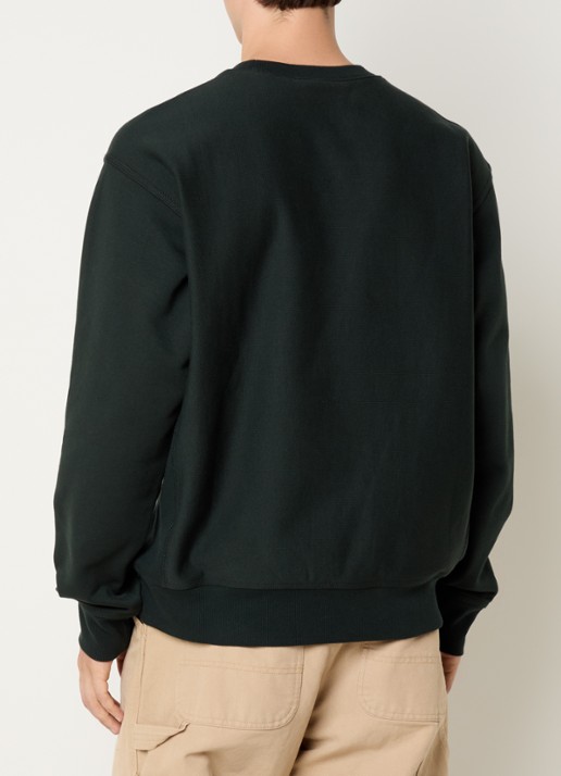 Carhartt WIP American Script sweater met logoborduring - achterkant 2 groen