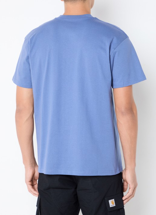 Carhartt WIP American Script T-shirt van  katoen met logoborduring - achterkant 4 blauw