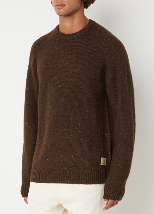 Carhartt WIP Anglistic grofgebreide trui in wolblend met gemêleerd dessin