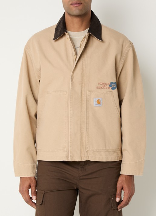 Carhartt WIP Arcan jack met front- en backprint - detail 4 beige