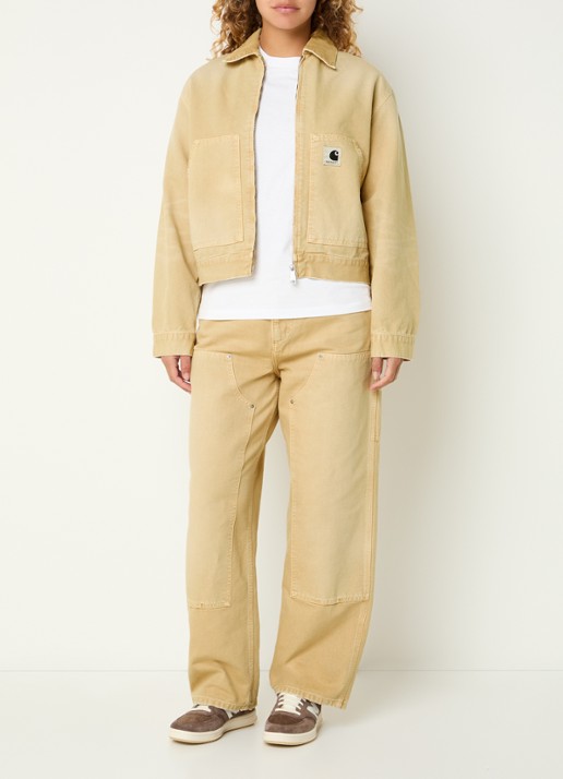 Carhartt WIP Arcan spijkerjas met steekzakken en details van corduroy - voorkant 3 mosterd