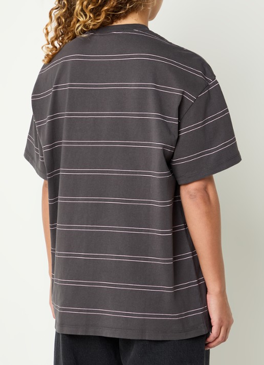 Carhartt WIP Bert T-shirt met streepprint - achterkant 3 antraciet
