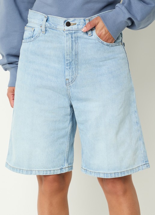 Carhartt WIP Brandon high waist straight fit korte broek van denim