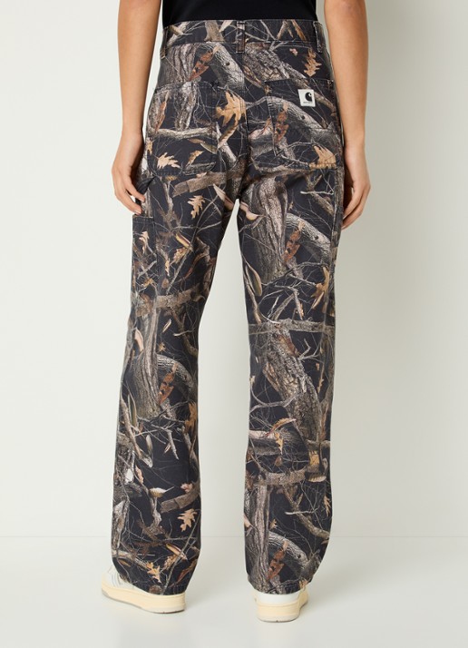 Carhartt WIP Brandon high waist straight leg jeans met print - achterkant 3 antraciet
