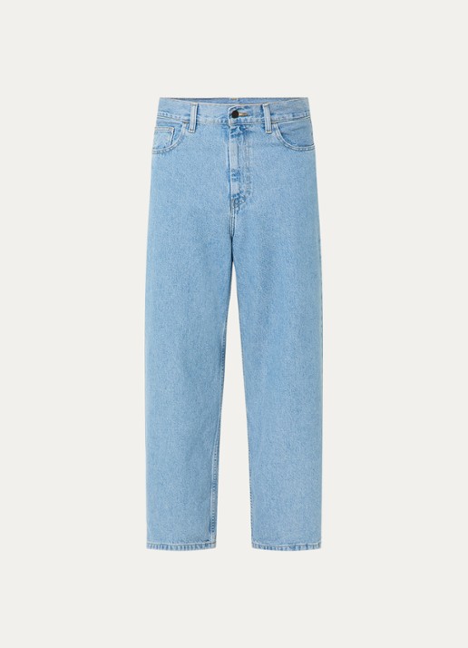 Carhartt WIP Brandon high waist wide leg jeans met steekzakken - voorkant 2 lichtblauw