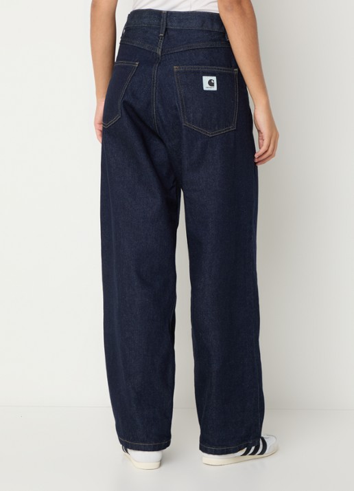 Carhartt WIP Brandon high waist wide leg jeans met steekzakken - achterkant 5 indigo