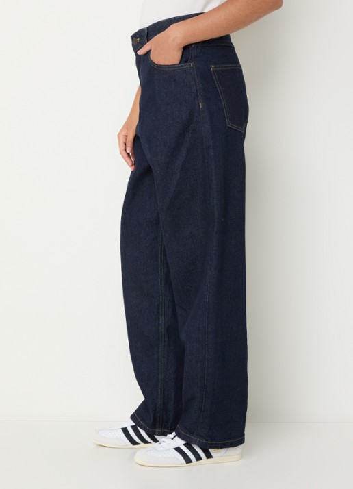Carhartt WIP Brandon high waist wide leg jeans met steekzakken - detail 4 indigo