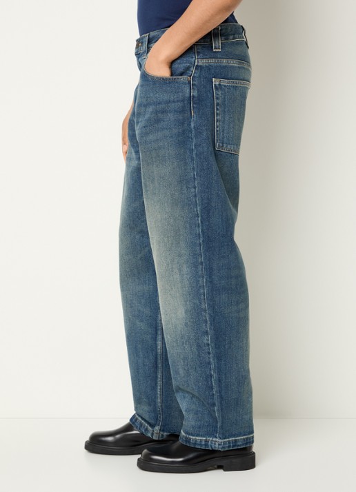 Carhartt WIP Brandon wide leg jeans met steekzakken - detail 2 indigo
