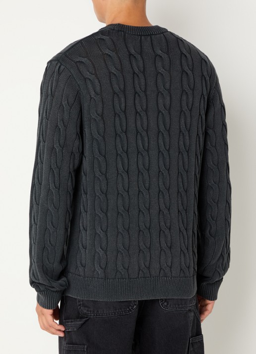 Carhartt WIP Carter kabelgebreide trui - achterkant 2 donkergrijs