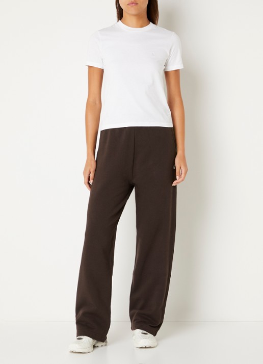 Carhartt WIP Cassie high waist straight fit joggingbroek met steekzakken - voorkant 2 kastanjebruin