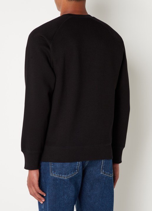 Carhartt WIP Chase sweater met logo - achterkant zwart
