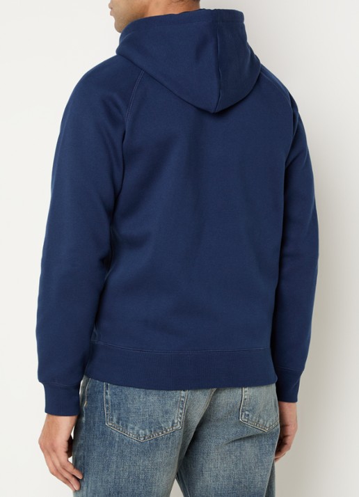 Carhartt WIP Chase sweatvest met logoborduring - achterkant donkerblauw