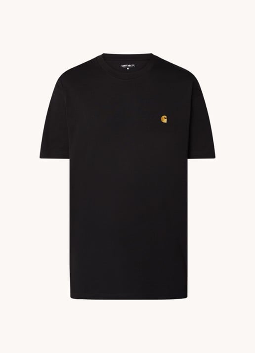 Carhartt WIP Chase T-shirt met logo - voorkant zwart