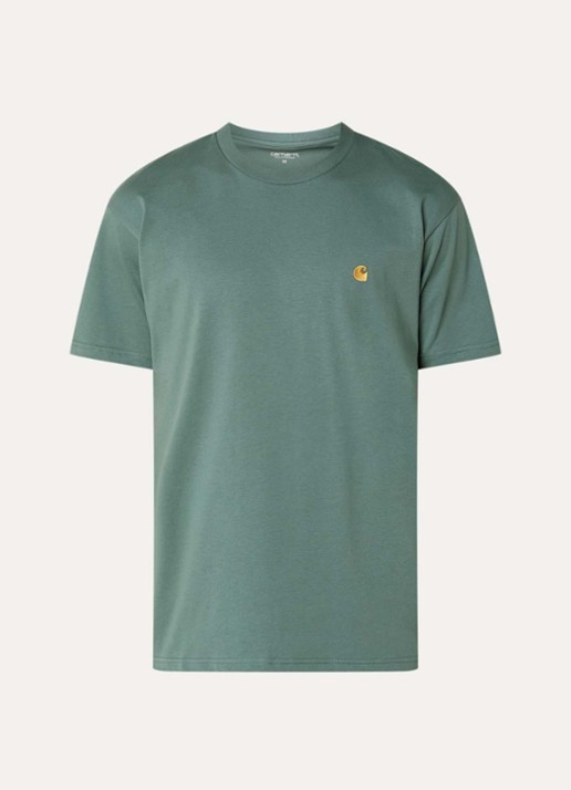 Carhartt WIP Chase T-shirt met logo - voorkant groen