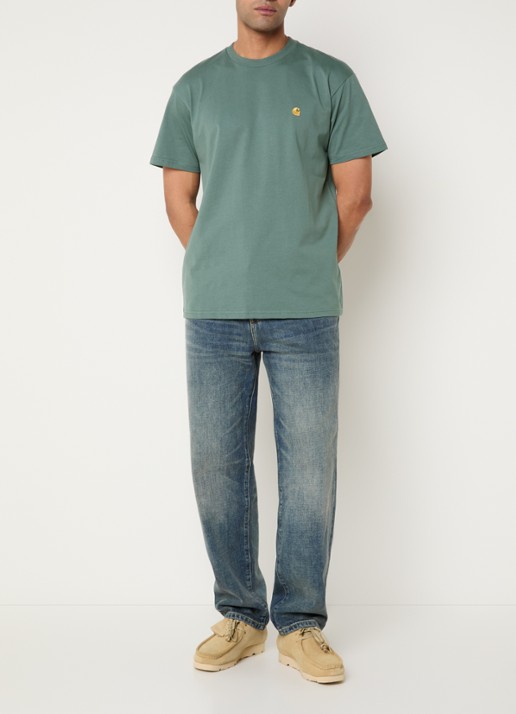 Carhartt WIP Chase T-shirt met logo - voorkant 2 groen