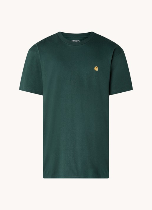 Carhartt WIP Chase T-shirt met logo - voorkant 2 groen