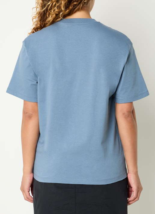 Carhartt WIP Chase T-shirt met logoborduring - achterkant 2 staalblauw
