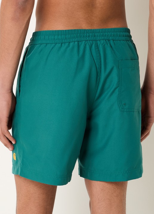 Carhartt WIP Chase zwemshorts met steekzakken en logo - achterkant zeegroen