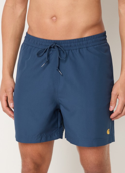 Carhartt WIP Chase zwemshorts met steekzakken en logo - detail 4 donkerblauw