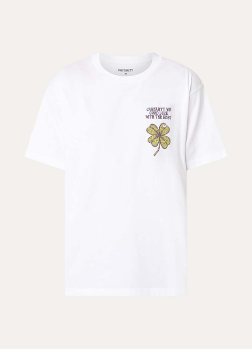 Carhartt WIP Clover T-shirt met print - voorkant 2 wit
