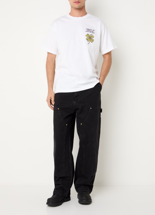 Carhartt WIP Clover T-shirt met print - voorkant 3 wit