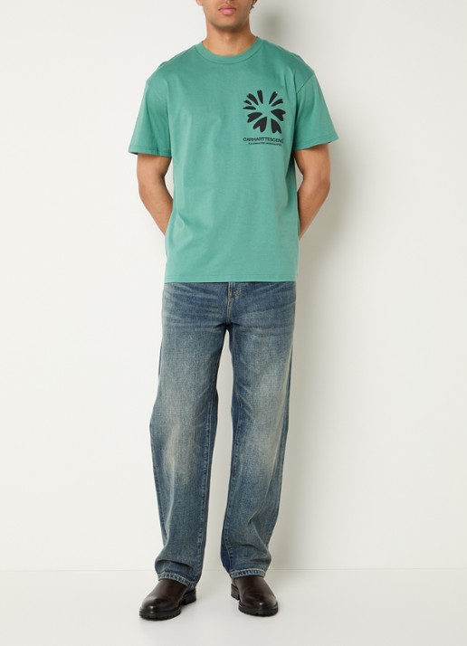 Carhartt WIP Compy T-shirt met front- en backprint - voorkant 4 mint