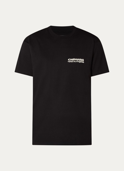 Carhartt WIP Cubist T-shirt met logo- en backprint - voorkant 3 zwart