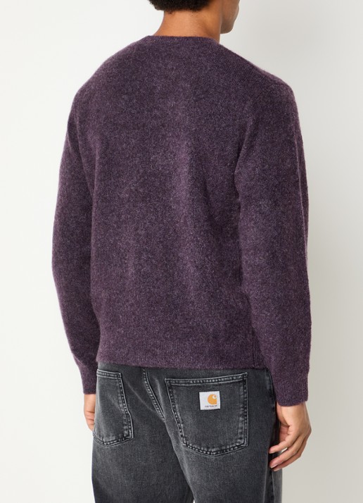 Carhartt WIP Curtis grofgebreide trui in wolblend met ronde hals - achterkant 2 paars