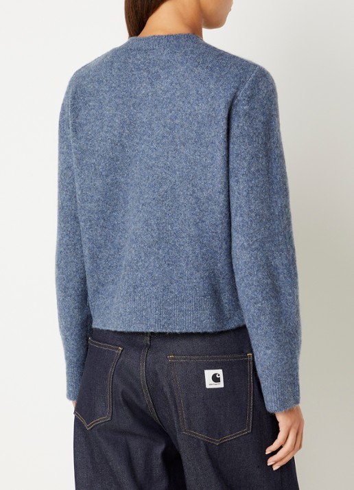 Carhartt WIP Curtis grofgebreide trui met logo - achterkant 4 blauw