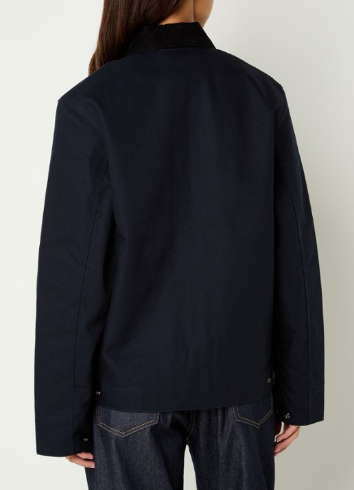 Carhartt WIP Detroit jack met details van corduroy en steekzakken - achterkant 2 donkerblauw