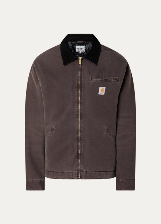 Carhartt WIP Detroit jack met details van corduroy - voorkant 3 lichtbruin