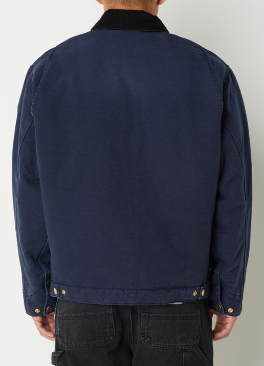 Carhartt WIP Detroit jack met details van corduroy - achterkant donkerblauw