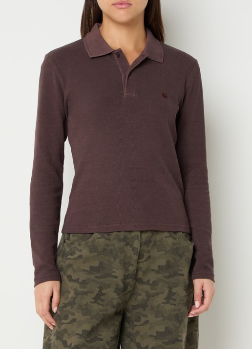 Carhartt WIP Dora regular fit polo met structuur