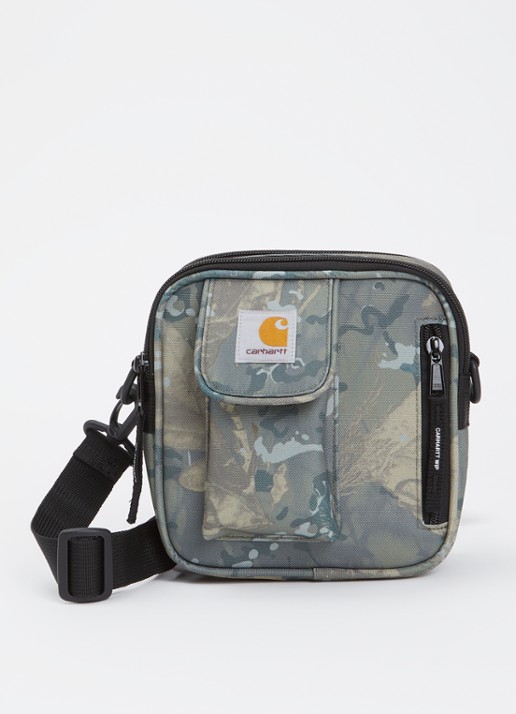 Carhartt WIP Essentials Small crossbodytas met logo - voorkant legergroen