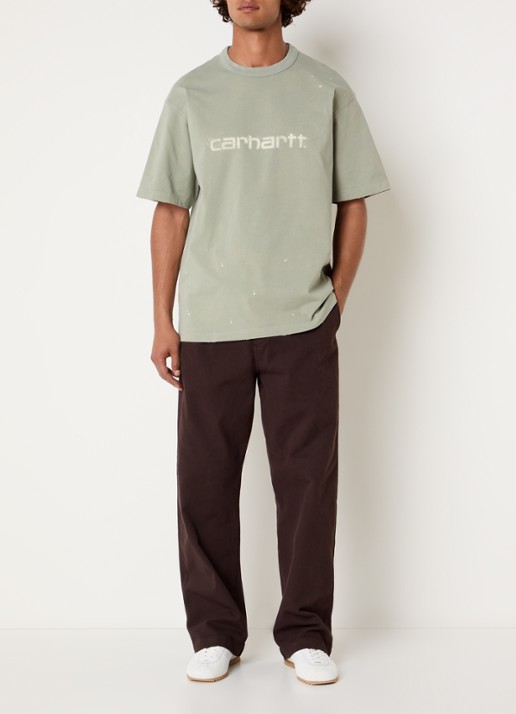 Carhartt WIP Floyde straight fit broek met steekzakken - voorkant 2 bruin