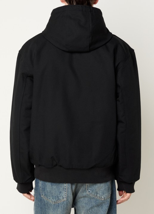 Carhartt WIP Gewatteerd jack met capuchon en logoborduring - achterkant 2 zwart