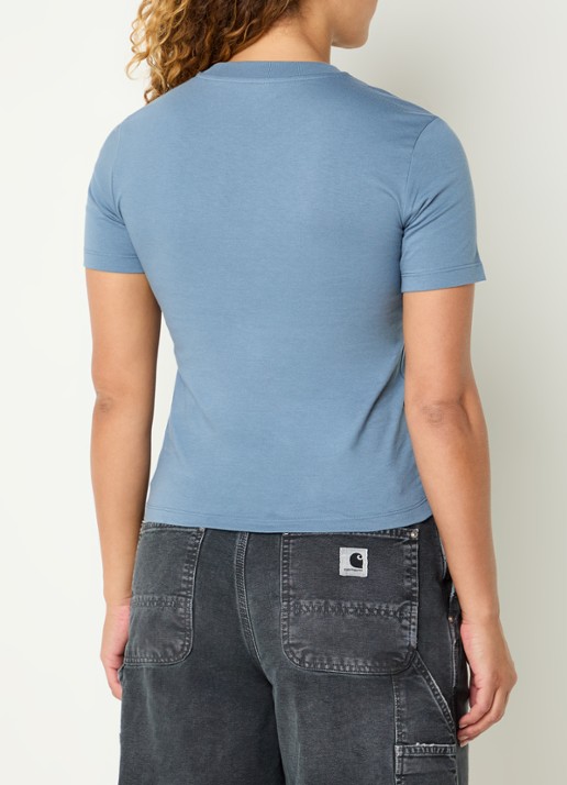 Carhartt WIP Gracious T-shirt met logoborduring - achterkant 4 blauwgrijs