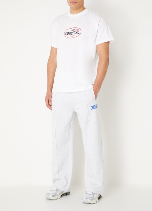 Carhartt WIP Harlequin BBQ T-shirt met logo- en backprint - voorkant 3 wit