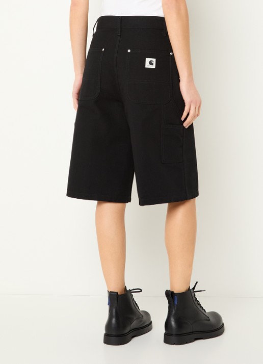 Carhartt WIP High waist straight fit korte broek met steekzakken - achterkant 4 zwart