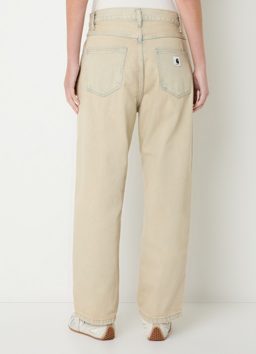 Carhartt WIP High waist straight leg jeans met gekleurde wassing - achterkant creme