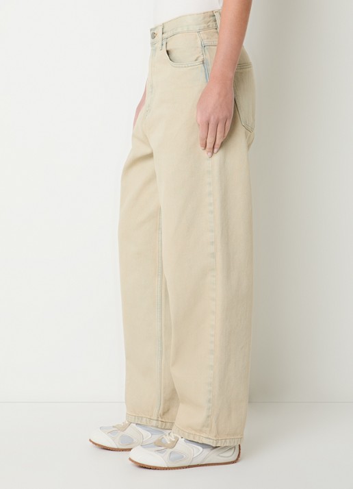 Carhartt WIP High waist straight leg jeans met gekleurde wassing - detail 3 creme