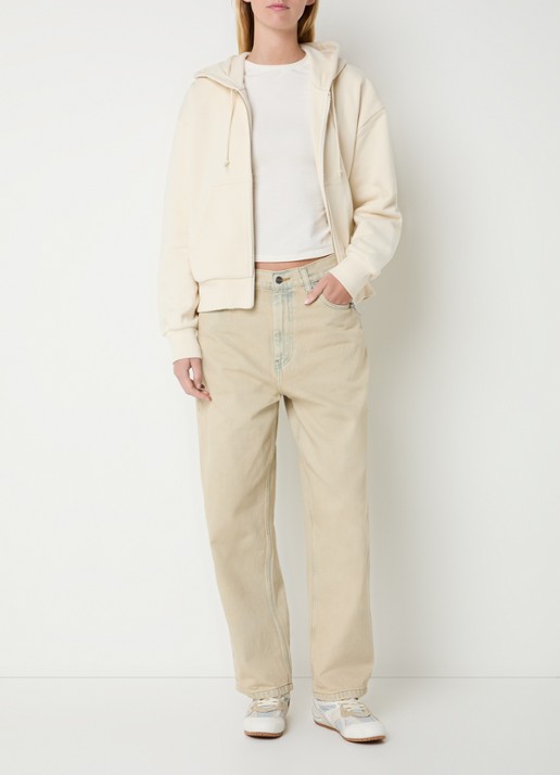 Carhartt WIP High waist straight leg jeans met gekleurde wassing - voorkant 5 creme