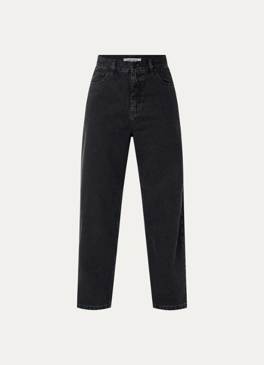 Carhartt WIP High waist straight leg jeans met gekleurde wassing - voorkant 4 antraciet